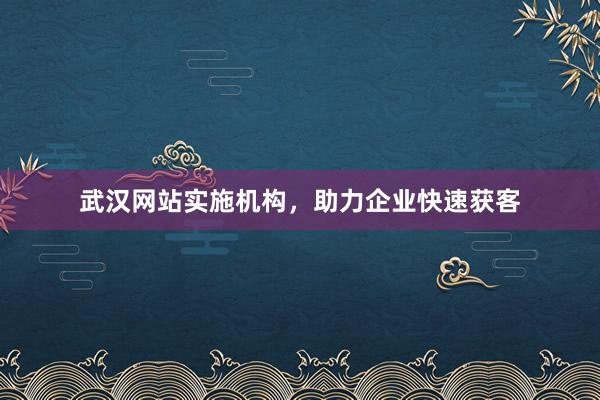 武汉网站实施机构，助力企业快速获客